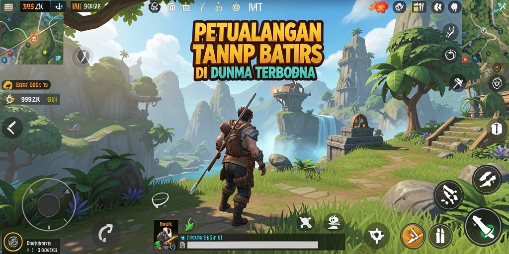 Screenshot menampilkan gameplay mendebarkan di dunia terbuka 999ZK.