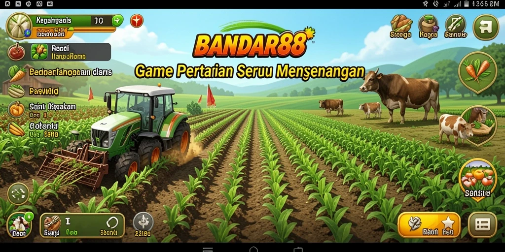 Screenshot BANDAR88 menampilkan gameplay pertanian yang menarik dan interaktif.
