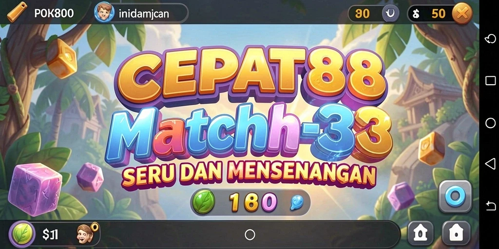 Tangkapan layar gameplay seru dari CEPAT88 yang menampilkan kecocokan benda-benda berwarna.
