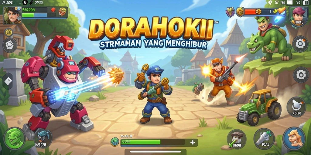 Tangkapan layar menunjukkan aksi strategis dalam DORAHOKI yang menegangkan.