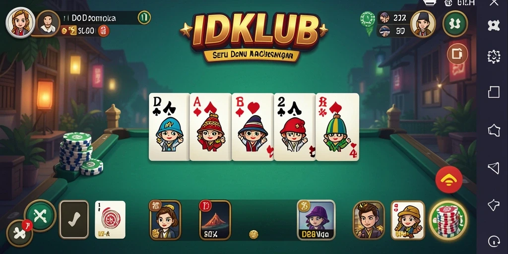 Tampilan gameplay seru dalam permainan Domino di IDKLUB.