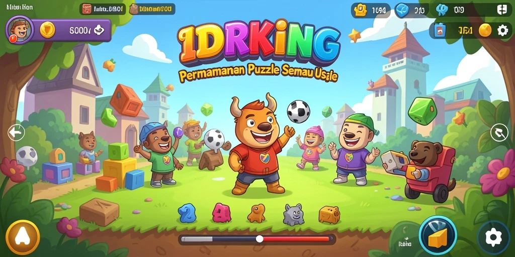 Tampilan gameplay IDRKING yang menantang dan penuh warna.