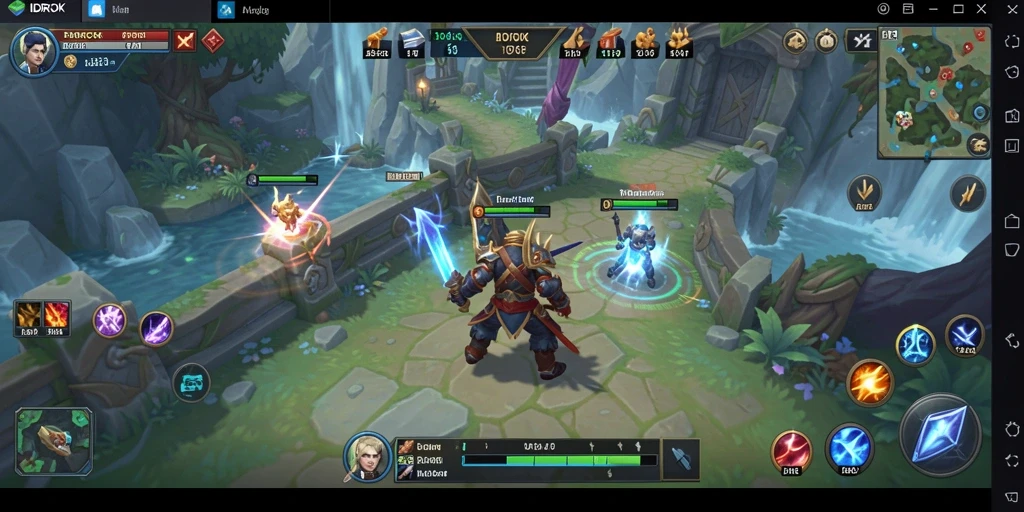 Screenshot gameplay IDROK menunjukkan pertarungan seru dalam dunia MMORPG.