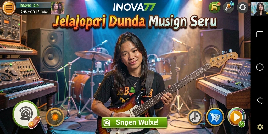 Screenshot gameplay INOVA77 menunjukkan aksi bermain musik yang menyenangkan.