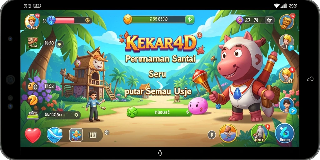 Tangkapan layar utama menunjukkan gameplay KEKAR4D yang penuh warna dan menyenangkan.