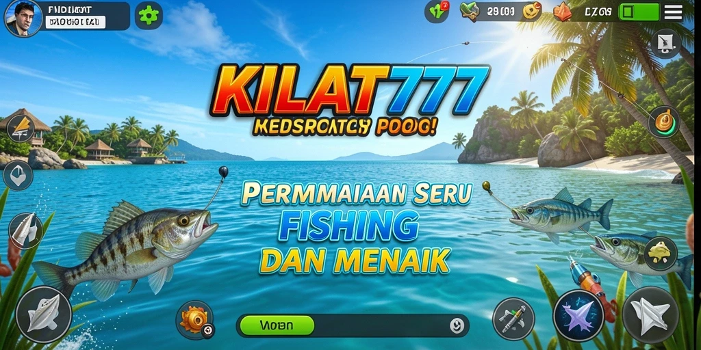Screenshot gameplay KILAT777 dengan pemandangan memancing menakjubkan.