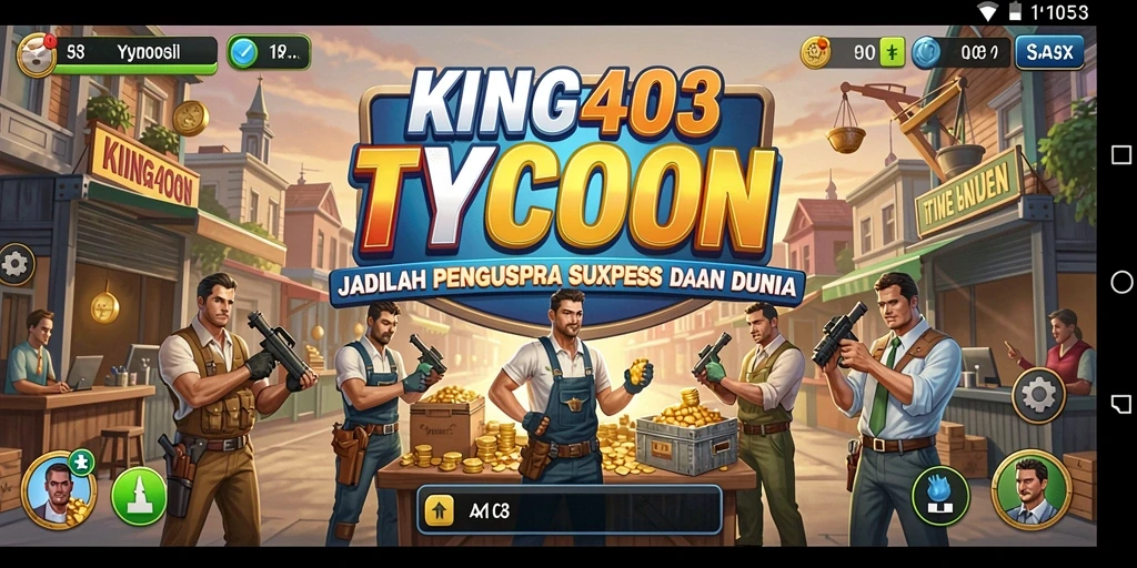 Tampilan gameplay KING403 menampilkan manajemen bisnis yang seru.