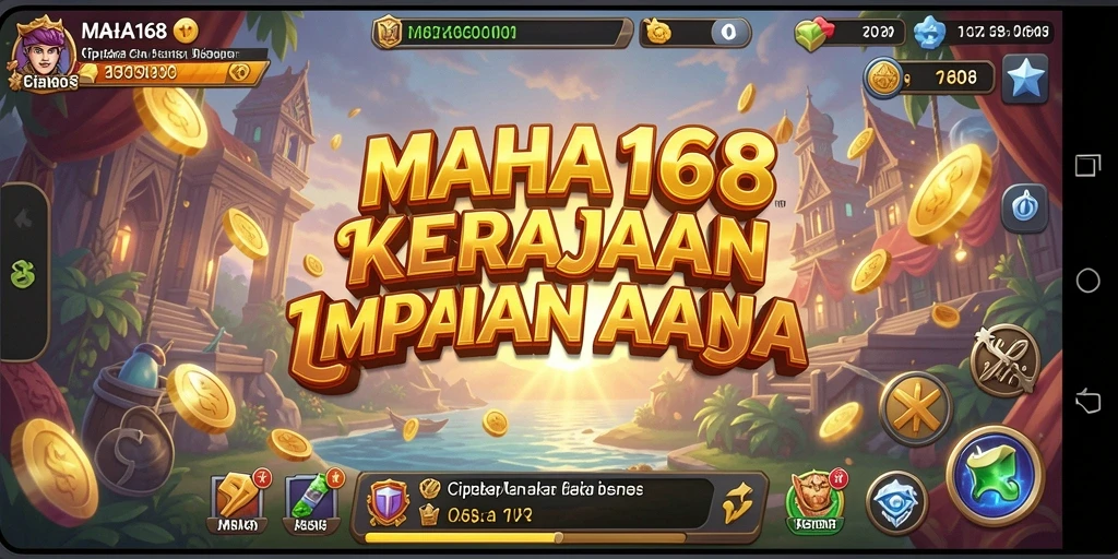 Screenshot gameplay <strong>MAHA168</strong> yang menunjukkan aktivitas membangun bisnis.