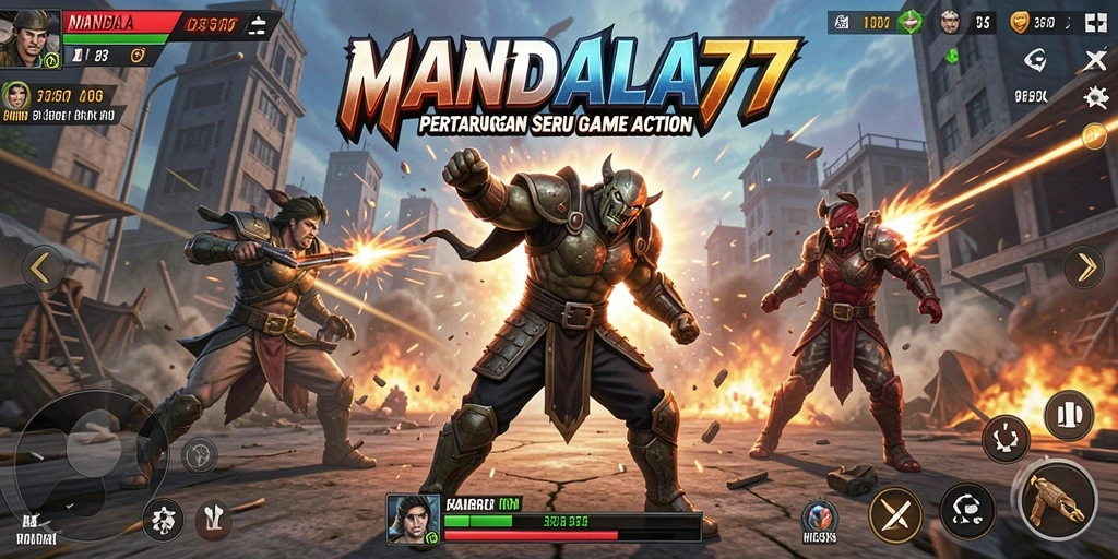 Tangkapan layar MANDALA77 menampilkan aksi pertempuran yang seru dan mendebarkan.