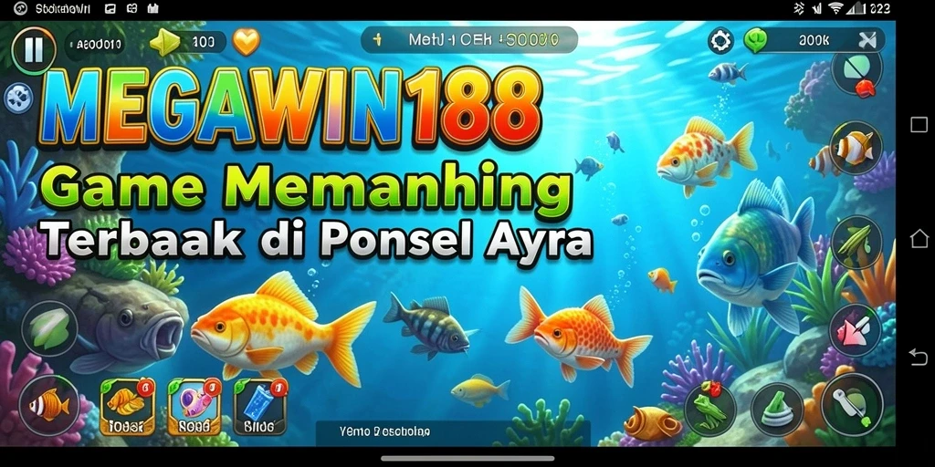 Screenshot gameplay MEGAWIN188 menampilkan aksi memancing yang seru dan menegangkan.