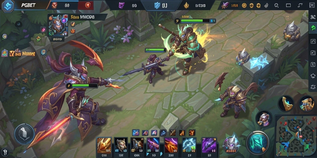 Screenshot gameplay PGBET dengan aksi pertarungan seru di arena.