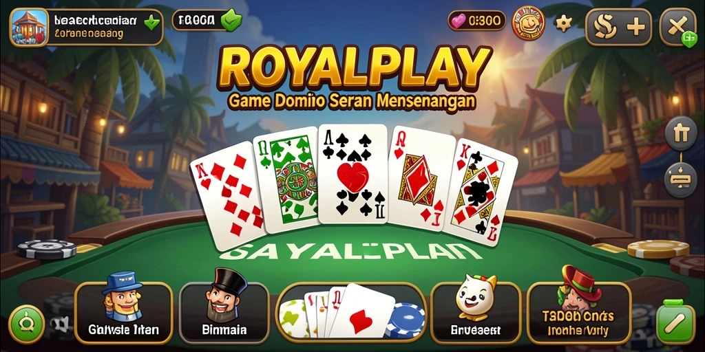 Tampilan gameplay menegangkan dari ROYALPLAY yang menampilkan permainan Domino.