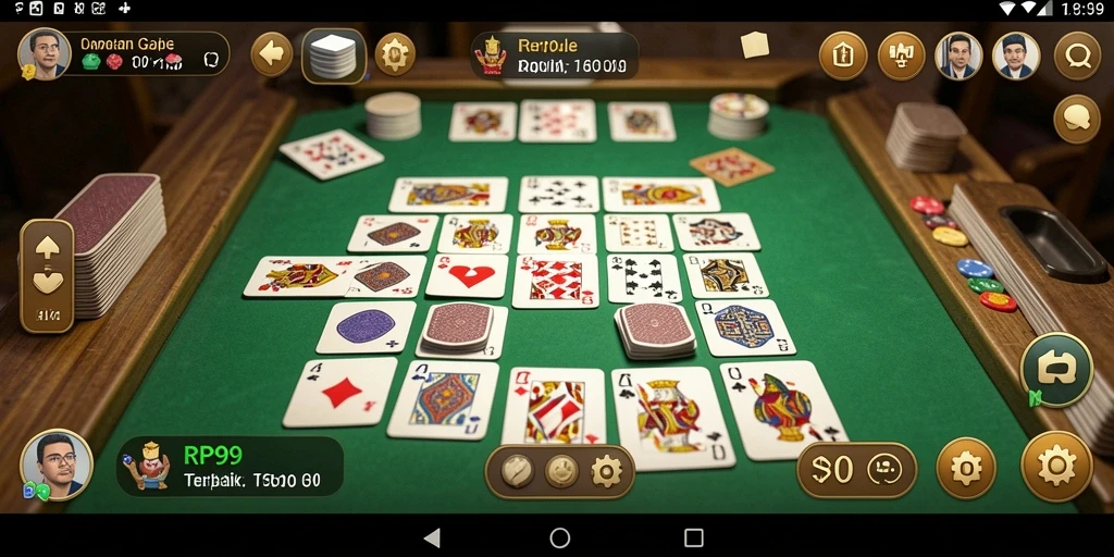 Tampilan screenshot utama RP99 yang menarik saat bermain Gaple.