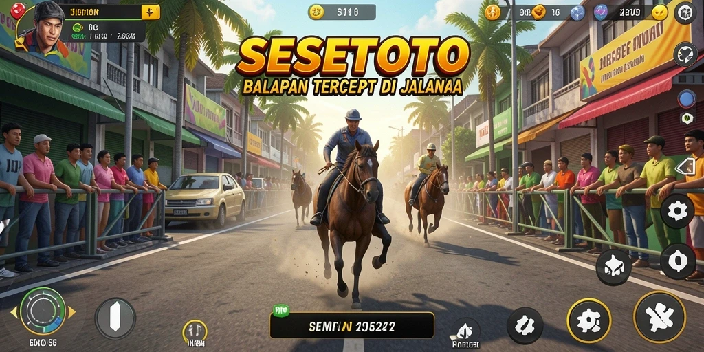 Tampilan seru dari gameplay balapan di SESETOTO.