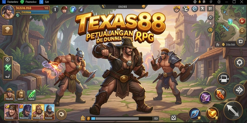 Screenshot TEXAS88 menampilkan gameplay RPG yang seru dan mendebarkan.