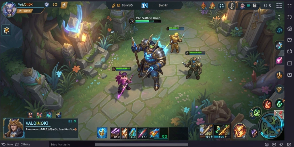Gameplay seru VALOHOKI dalam pertarungan MOBA yang intens.