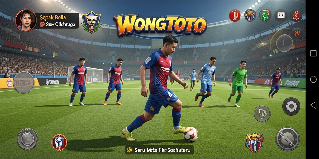 Gameplay seru WONGTOTO dengan aksi sepak bola yang memukau.